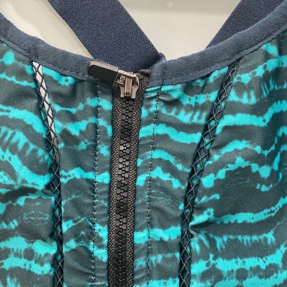 Fabletics Women's Zoe High Impact Sports Bra Zipper Tidal Print S - Picture 5 of 7